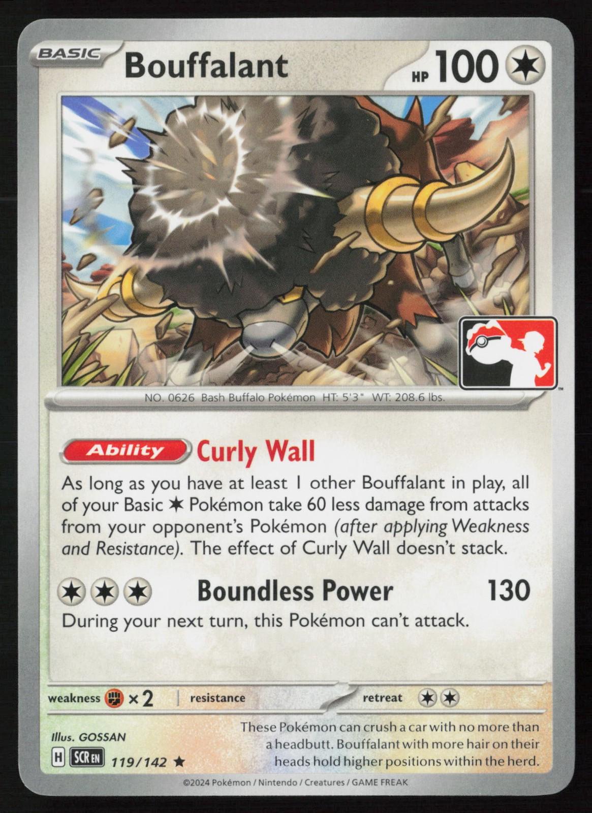 Stellar Crown Bouffalant [Prize-Pack-Cosmos-Holo] Pokémon card